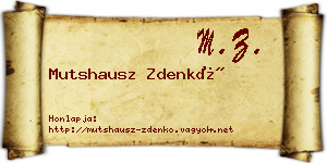 Mutshausz Zdenkó névjegykártya